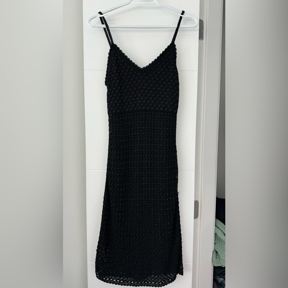 Vintage beaded crochet midi dress